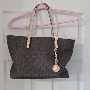 Michael Kors Dark Brown and Tan Tote